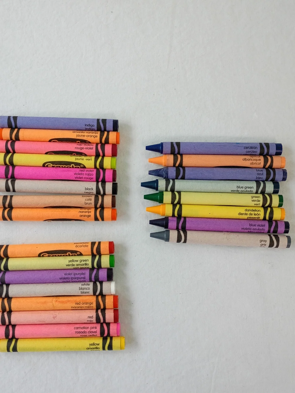 Crayola Crayons 24 Ct - Lot Of 3 Packs 2006 Nontoxic Includes Dandelion Made USA